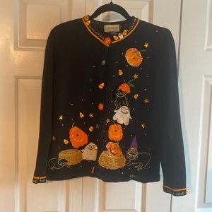 Longaberger Halloween cardigan sweater size N